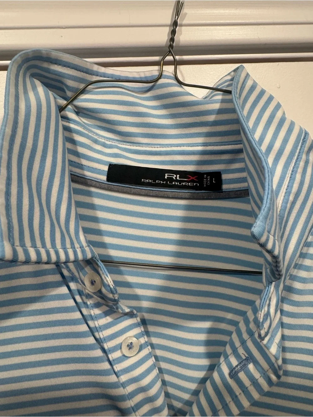 Great Waters Lake Oconee Golf Ralph Lauren Light Blue & White Striped Polo